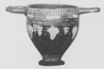 SKYPHOS (SOUTH ITALIAN, GNATHIAN, BLACK GLAZE)