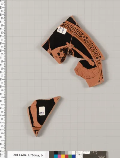 Terracotta fragments of a kylix (drinking cup)