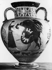 AMPHORA, NECK (ATHENIAN, BLACK-FIGURE)