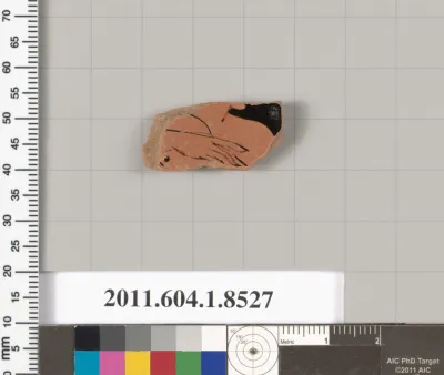 Terracotta fragment of a stemless kylix (drinking cup)