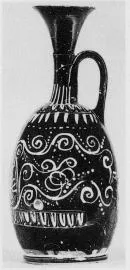 LEKYTHOS, SQUAT (SOUTH ITALIAN, GNATHIAN, BLACK GLAZE)