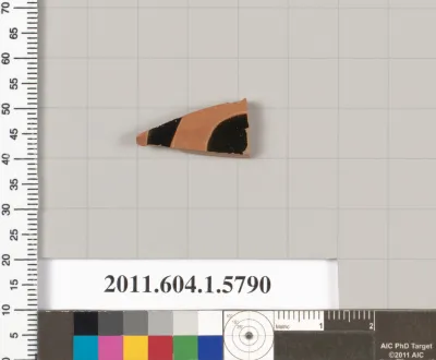 Terracotta fragment of a kylix: eye-cup  (drinking cup)