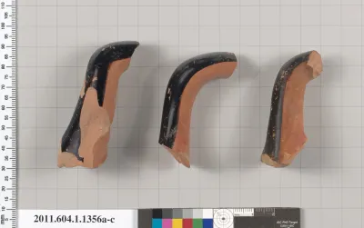 Terracotta fragments of kylikes (drinking cups)