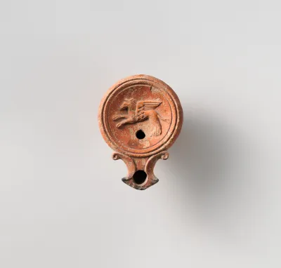 Terracotta oil lamp