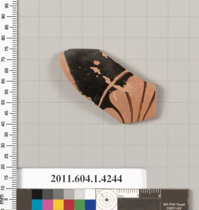 Terracotta rim fragment of a kylix (drinking cup)