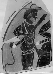 PLATE, FRAGMENT (ATHENIAN, BLACK-FIGURE)