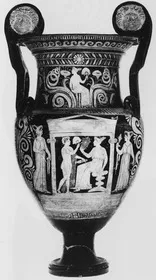 KRATER, VOLUTE (SOUTH ITALIAN, APULIAN, RED-FIGURE)