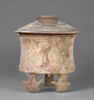 Fragmentary Canosan Pyxis with Lid