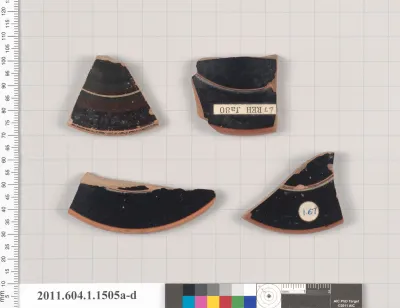 Terracotta fragments of kylikes (drinking cups)