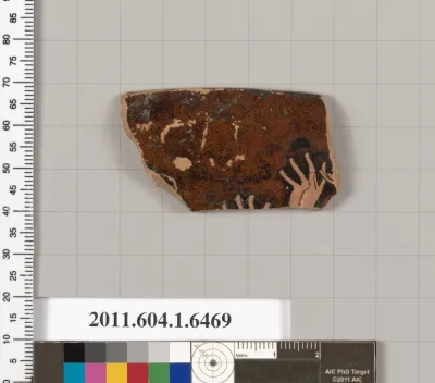 Terracotta rim fragment of a kylix (drinking cup)