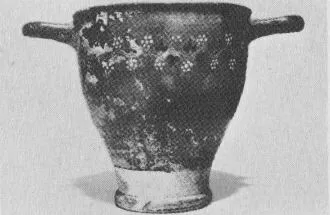 SKYPHOS (SOUTH ITALIAN, GNATHIAN, BLACK GLAZE)
