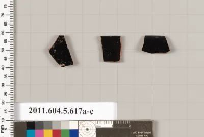 Terracotta rim fragments of kylikes (drinking cups)