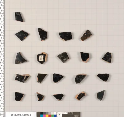 Terracotta fragments of kylikes (drinking cups)