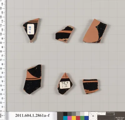 Terracotta fragments of kylikes (drinking cups)