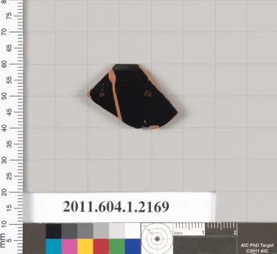 Terracotta rim fragment of a kylix (drinking cup)