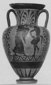 AMPHORA, NECK (ETRUSCAN, BLACK-FIGURE)