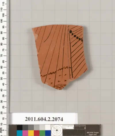 Terracotta fragment of a pot; glazed on the inside