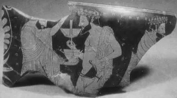 KANTHAROS, FRAGMENT (ATHENIAN, RED-FIGURE)