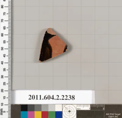 Terracotta fragment of a pot; unglazed on the inside