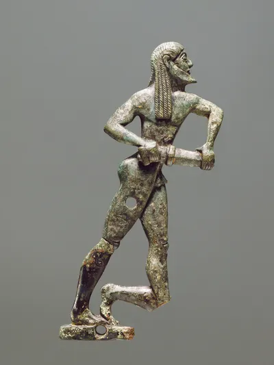 Openwork Relief Appliqué of a Bearded Male