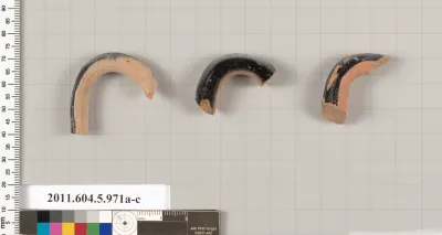 Terracotta fragments of kylikes (drinking cups)