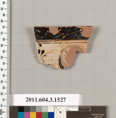 Terracotta rim fragment of a skyphos (deep drinking cup)