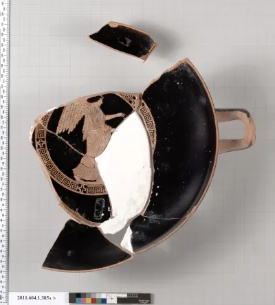 Terracotta fragments of a kylix (drinking cup)