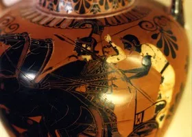 AMPHORA, NECK AND LID (ATHENIAN, BLACK-FIGURE)