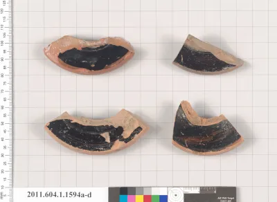 Terracotta fragments of kylikes (drinking cups)