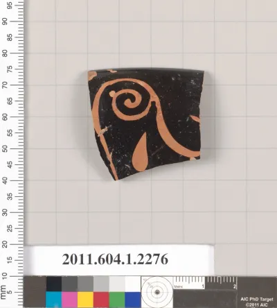 Terracotta rim fragment of a kylix (drinking cup)