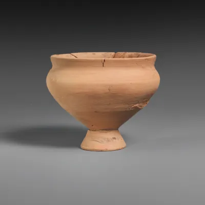 Terracotta kantharos (drinking cup with high handles)