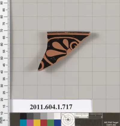 Terracotta rim fragment of a kylix (drinking cup)