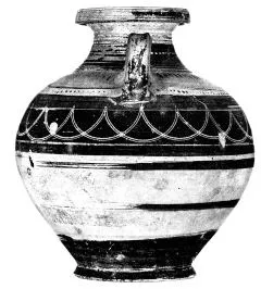 AMPHORA, BELLY (ETRUSCO-CORINTHIAN, BLACK GLAZE)