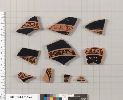 Terracotta fragments of kylikes (drinking cups)