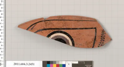 Terracotta rim fragment of a kylix: eye-cup (drinking cup)