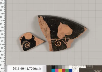 Terracotta rim fragments of a kylix (drinking cup)