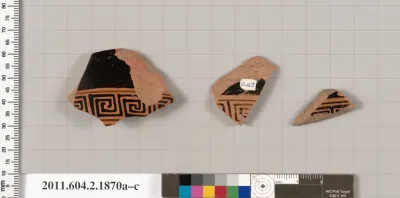 Terracotta fragments of skyphoi (deep drinking cups)