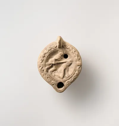 Terracotta oil lamp