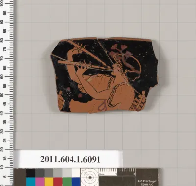 Terracotta rim fragment of a kylix (drinking cup)