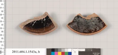 Terracotta fragments of kylikes (drinking cups)