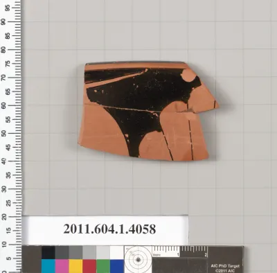 Terracotta rim fragment of a kylix (drinking cup)