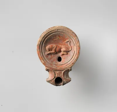 Terracotta oil lamp