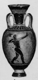 AMPHORA, MINIATURE PANATHENAIC (ATHENIAN, BLACK-FIGURE)