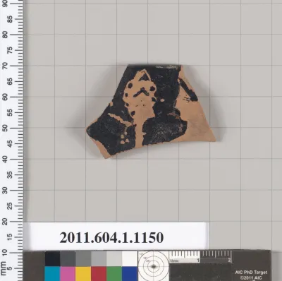 Terracotta rim fragment of a kylix (drinking cup)