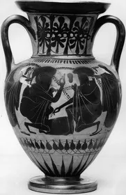 AMPHORA, NECK (ATHENIAN, BLACK-FIGURE)