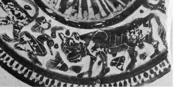 PYXIS LID (CORINTHIAN, BLACK-FIGURE)