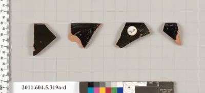 Terracotta rim fragments of kylikes (drinking cups)