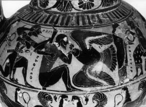 AMPHORA, NECK (ATHENIAN, BLACK-FIGURE)