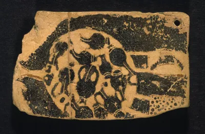 Votivtäfelchen (Korinthisches Votivtäfelchen (Pinax): Der volle Töpferofen)