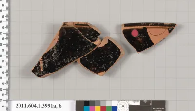 Terracotta fragments of a kylix (drinking cup)